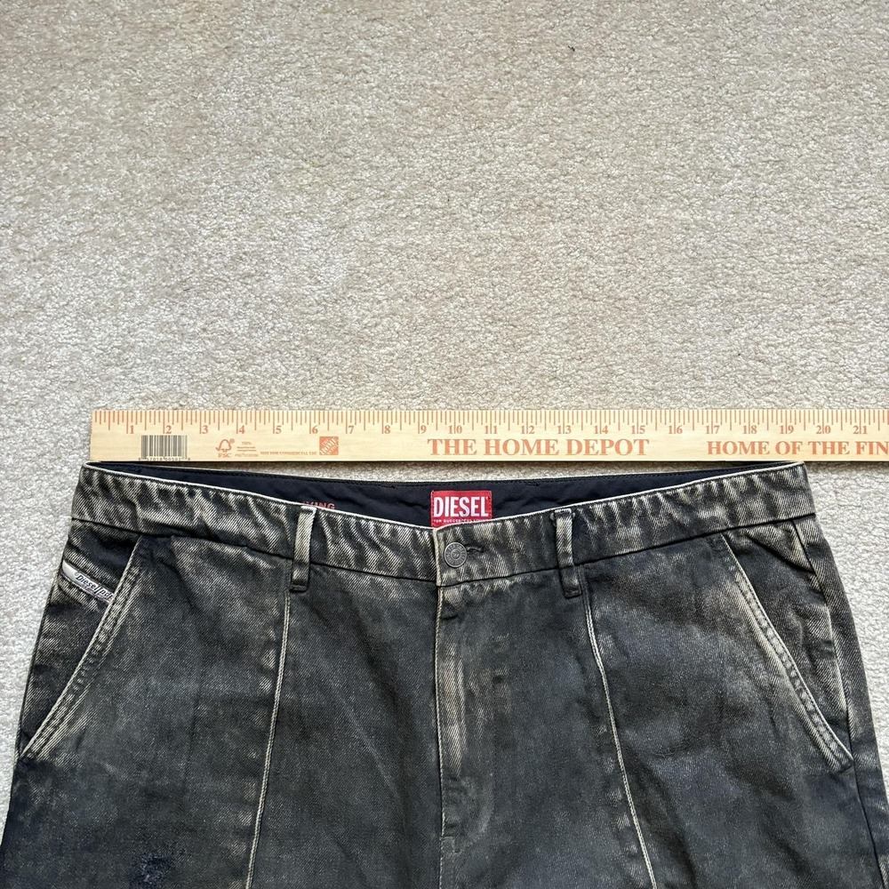 Diesel‎ Pants Measure Mens 38x30 Black D-Chino-Work Cotton Straight Leg Workwear - Picture 3 of 13